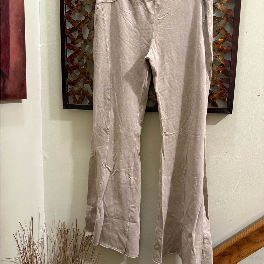 Beige Wide-Leg Pants